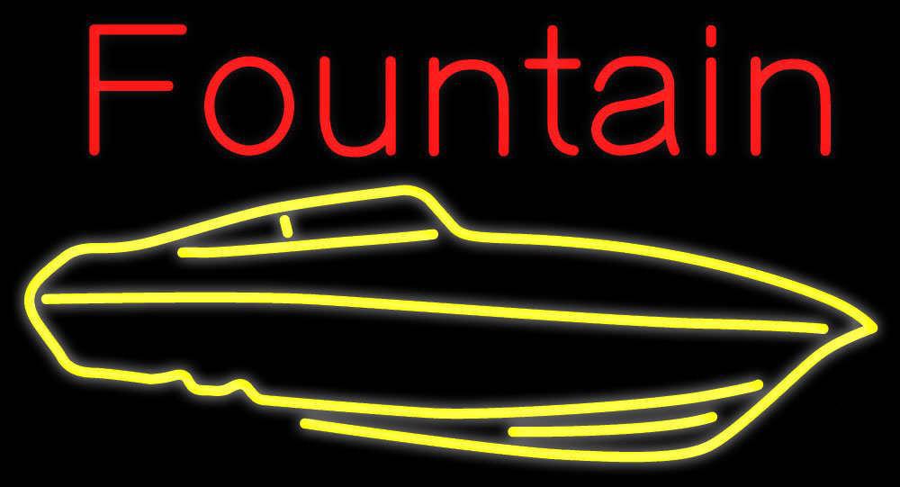 Custom Fountain Boat Now Neon Sign Real Neon Light