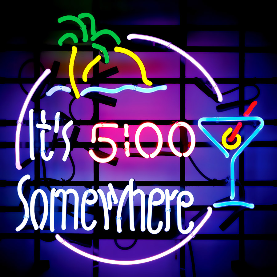 Custom It'S 5:00 Somewhere Neon Sign Real Neon Light