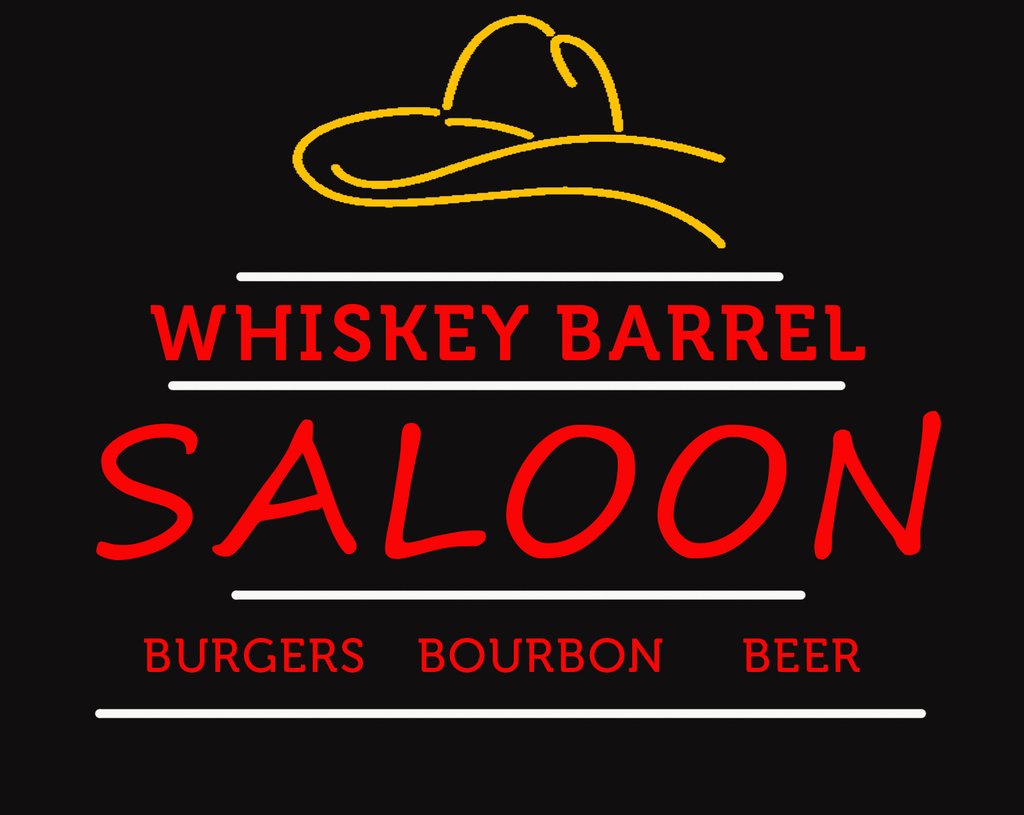 Custom Whiskey Barrel Saloon Burgers Bourbon Beer Neon Sign Real Neon Light
